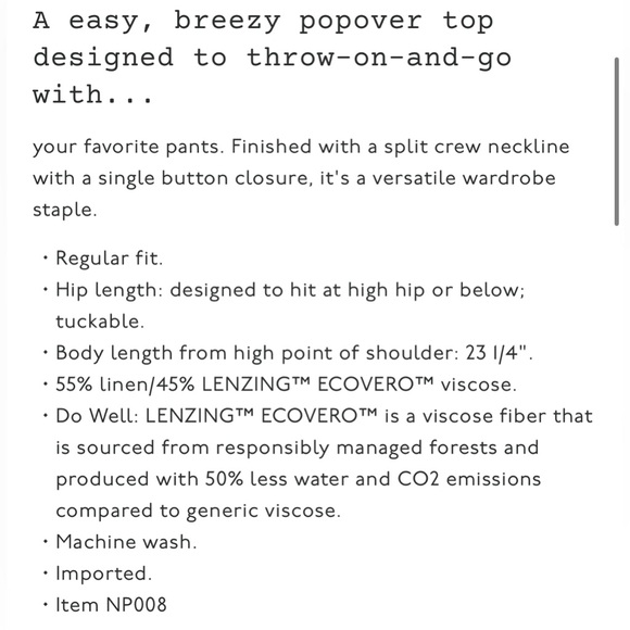 Madewell Long Sleeve Pop Over Top in Eyelet - Picture 4 of 11